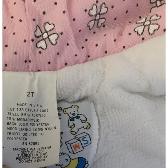 Weestuff Wee Stuff Toddler Girl Hooded White Zip Jacket SZ 2T Made USA VINTAGE - Picture 15 of 15